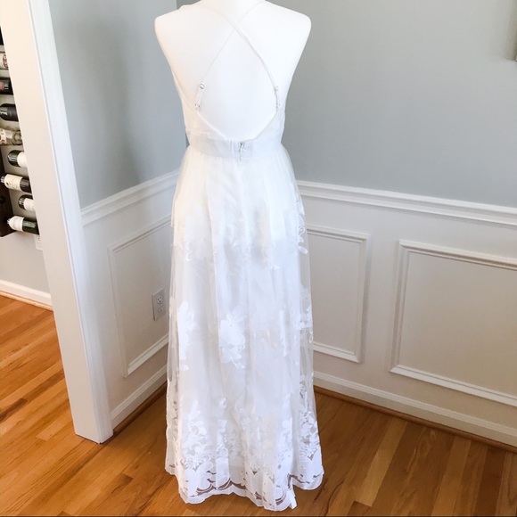 reserved - KCGUZZ24 White Lace Backless Maxi Dress - Picture 4 of 6